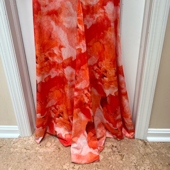 Rene Ruiz Collection One Shoulder Fit and Flare Scuba 3D Appliqué Gown - Picture 6 of 16